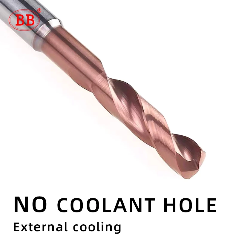 BB 카바이드 드릴, 외부 내부 냉각 기능, 내부 관통 냉각수 구멍, 평행 섕크, 3.1mm, 16mm 코팅 CNC 공작 기계, 5xD