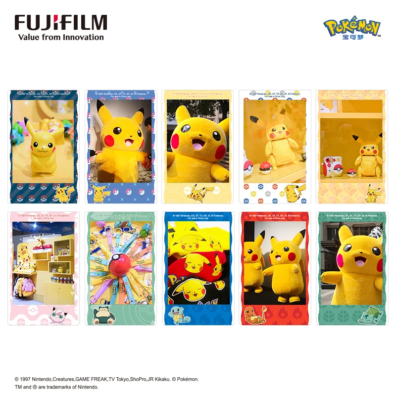 10 листов Fujifilm с изображением покемонов пленка для Fuji Instax минисумка 11
