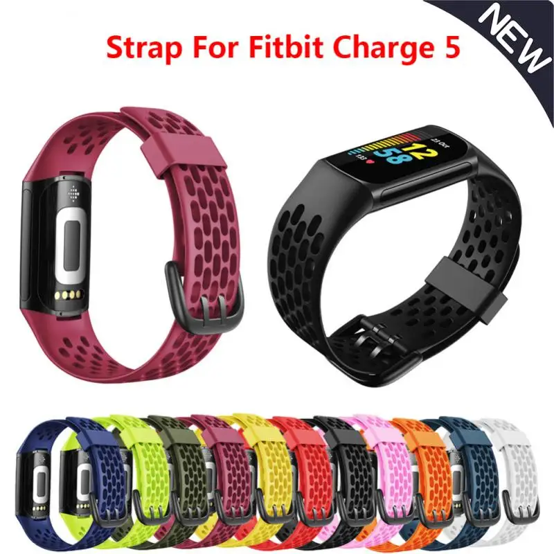 Silicone Watchband Strap For Fitbit Charge 5 Smart Watch Band Smart Bracelet Wristband Sport Replacement Fit Bit Charge5 Correa