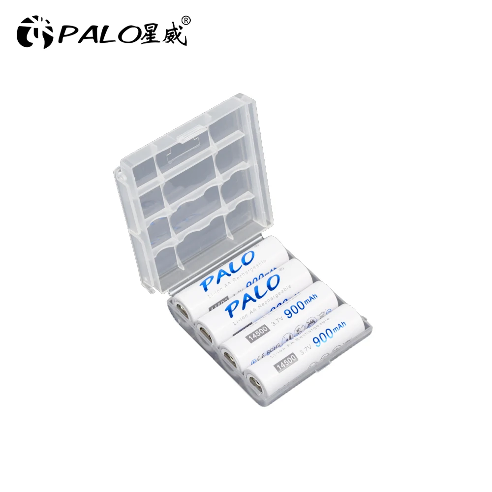 PALO 2-16 pcs 3,7 V AA 14500 аккумуляторная батарея 2A 900mAh литий-ионные литиевые батареи для светодиодного фонарика мышь Налобные фонари