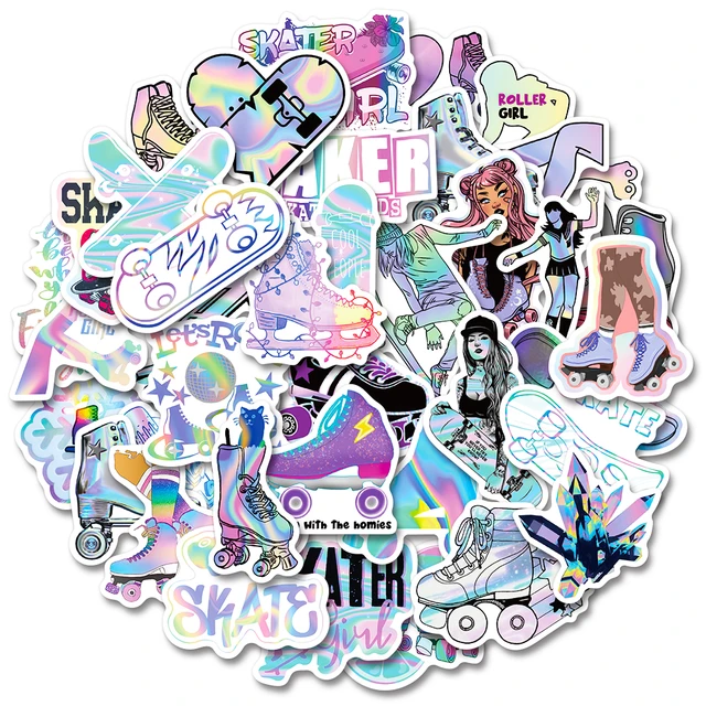 Roller Skate Vinyl Sticker, Water Resistant Stickers, Roller Skating Art,  Weather Resistant Stickers, Skating Lover, Vintage Art 