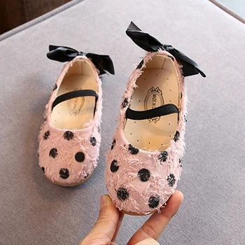 

Bow knot Baby Girls Shoes Autumn Baby Princess Sneakers Kids Dance Shoes Soft Bottom Polka Dot Pattern Girl Shoes