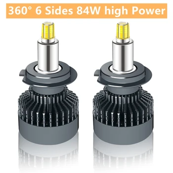 

6 Sides 360 H7 LED Headlight Canbus H1 LED Car Light Bulbs HB4 H8 LED H11 H3 9005 HB3 9006 Hir2 automotivo Fog Lights Auto Lamp
