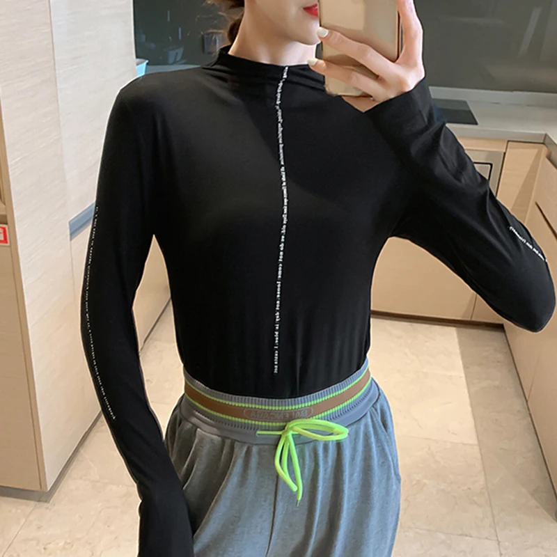 TWOTWINSTYLE Casual White Women's T Shirt Turtleneck Long Sleeve Slim Korean Shirts For Women 2019 Autumn Large Size Fashion New (3).jpg_.webp