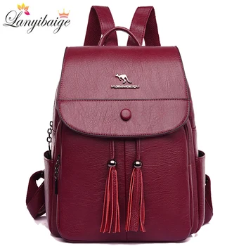 

2020 New Women Backpack High Quality Leather School Backpack Large Capacity Travel Backpack School Basg for Teenagers Girls Sac