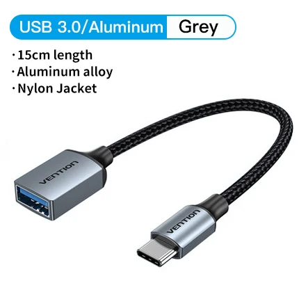 Vention USB C to USB OTG Adapter USB 3.0 2.0 Type-C OTG Data Cable Connector for Samsung GalaxyS 10 MacBook Pro USB C Adapter 3.0 Black Upgrade