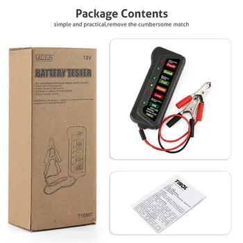 

12V Digital Car Battery Tester BST100 Alternator Motorcycle Battery Tester Car-detector 6 LED Lights Display