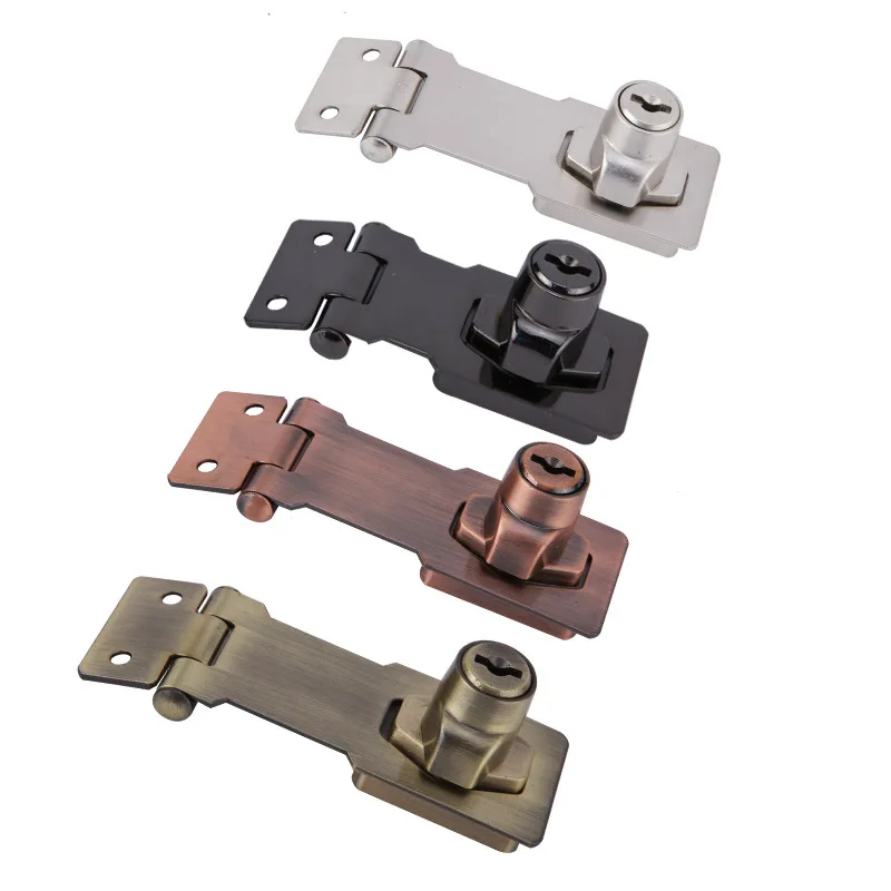 

63/80/105mm Locking Cylinder HASP Staple Lock Padlock + 2 Keys for Garage Gate Door Truck Car Vintage Door Lock