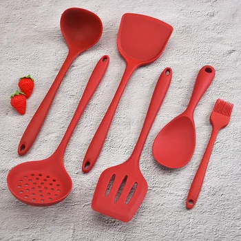 

gui jiao guo Ladel Set Six Piece Spatula Spoon Kitchen Kitchenware High-temperature Resistant Spatula Ladel Colander Non-stick P