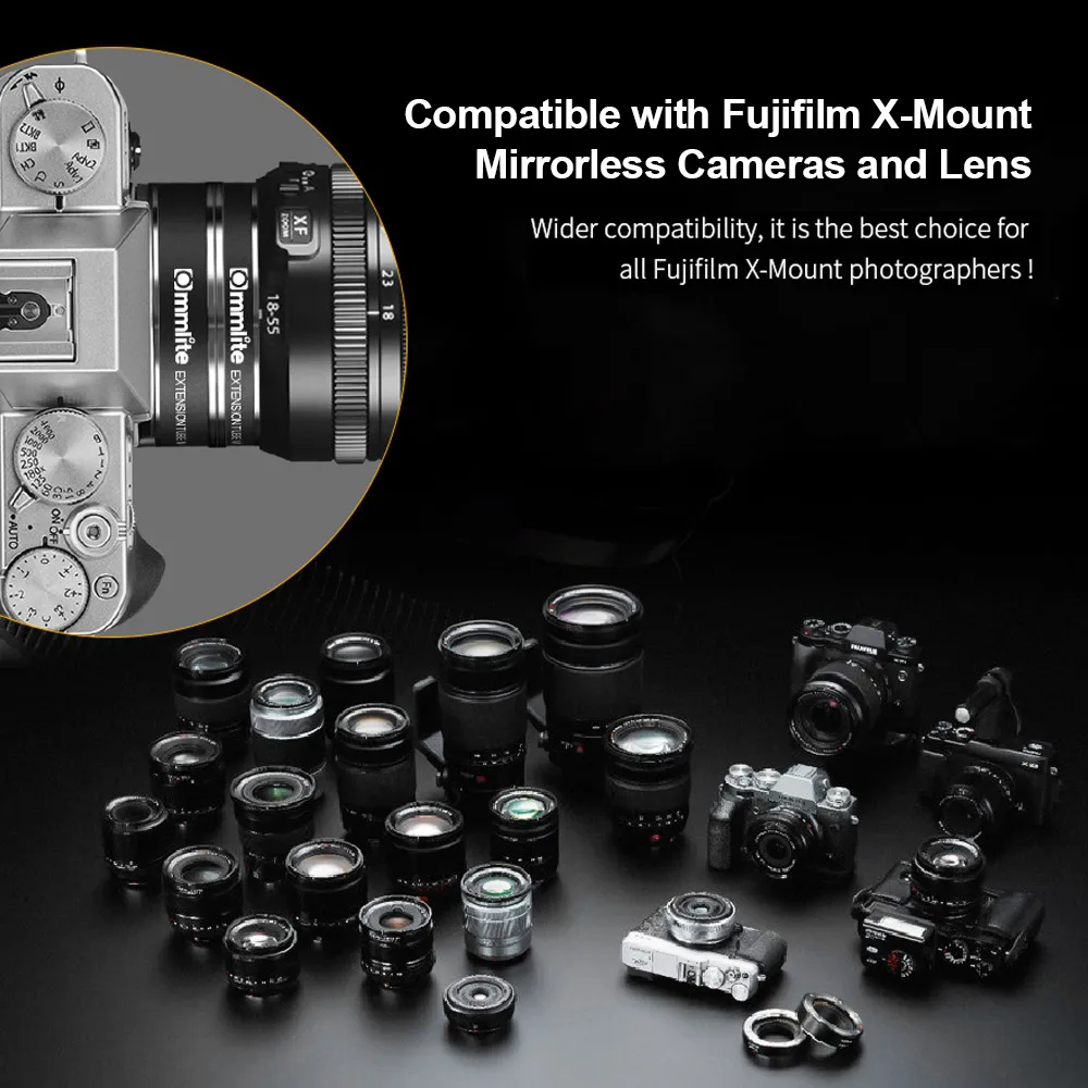 COMMLITE CM-MET-FX автоматическое Удлинительное Кольцо адаптера ttl Макросъемка с Fujifilm X-mount беззеркальных камер и объективов