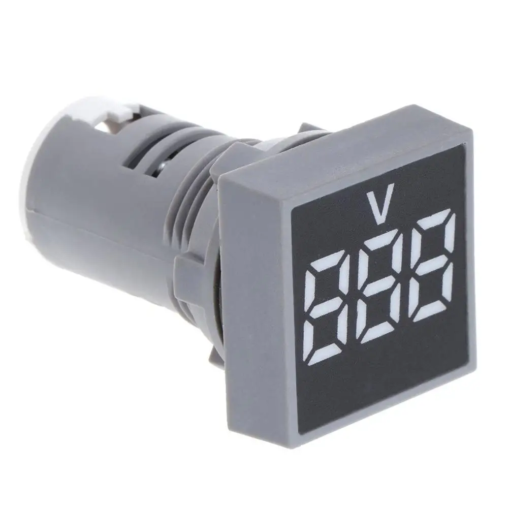 AC 12-500V Square 22 мм светодиодный цифровой дисплей Вольтметр вольтметр Индикатор напряжения сигнальная лампа световой тестер комбинированный диапазон измерения 12-500 В переменного тока - Цвет: AC 12-500V Square