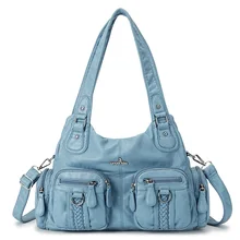 Angelkiss/Модные женские Сумки из искусственной кожи, сумка на плечо, женская сумка с ручкой сверху, мягкая сумка, Большая вместительная сумка