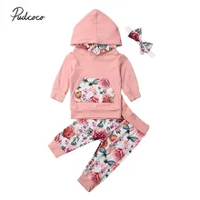 Брендовый топ с капюшоном для новорожденных девочек, толстовка, штаны, осенняя одежда, спортивный костюм, комплект детской одежды из 2 предметов