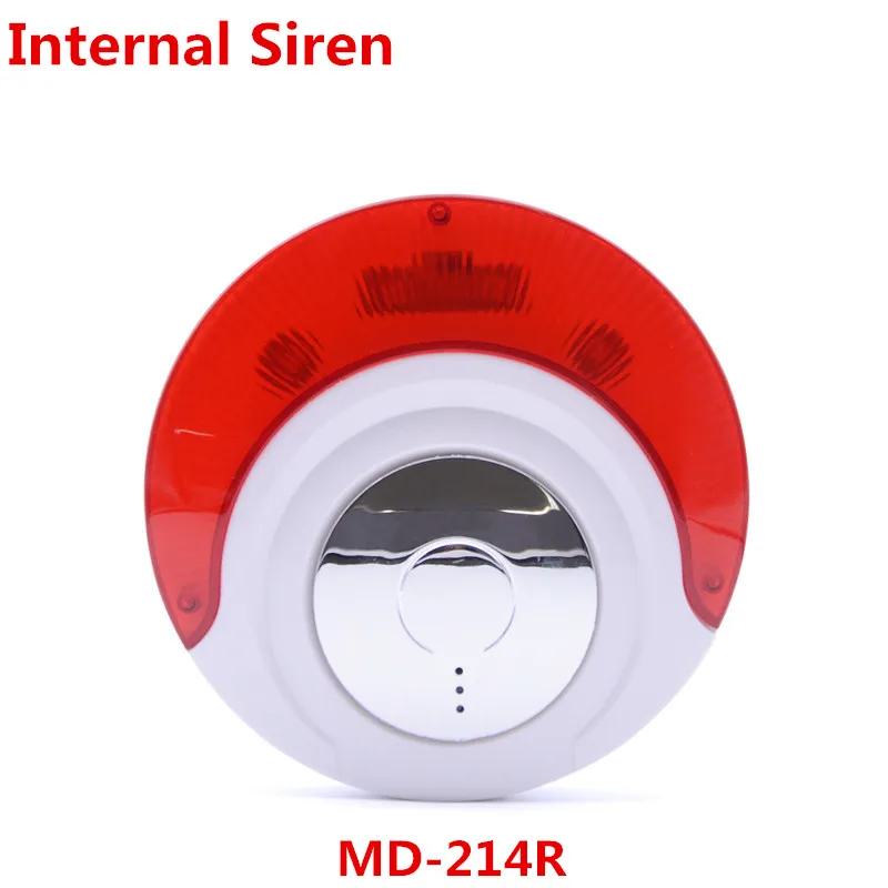 Wireless 433Mhz or 868Mhz MD-214R Internal  Storbe Flash Siren Alarm 85dB Big Alarm Sounds Threaten Thief Works with Focus Alarm