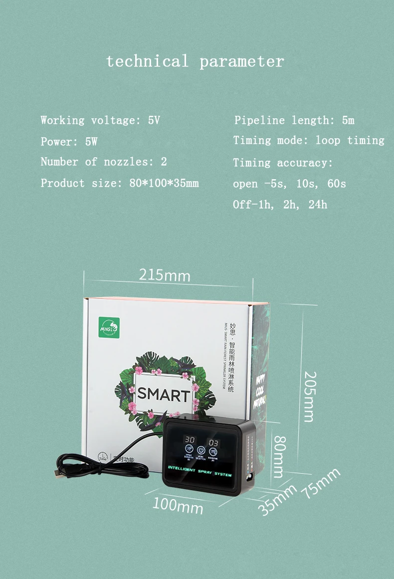 De Irrigação, floresta tropical, Reptile Pet Terrarium, sistema de nebulização