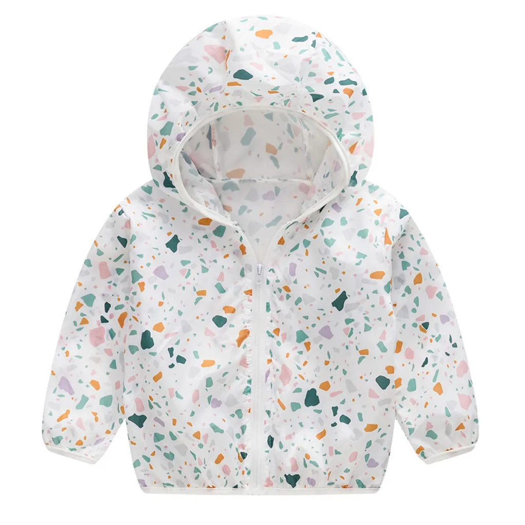 Новое пальто для малышей; детские летние солнцезащитные куртки; ветровка с капюшоном и принтом; Верхняя одежда для новорожденных; пальто для маленьких девочек и мальчиков - Цвет: GN