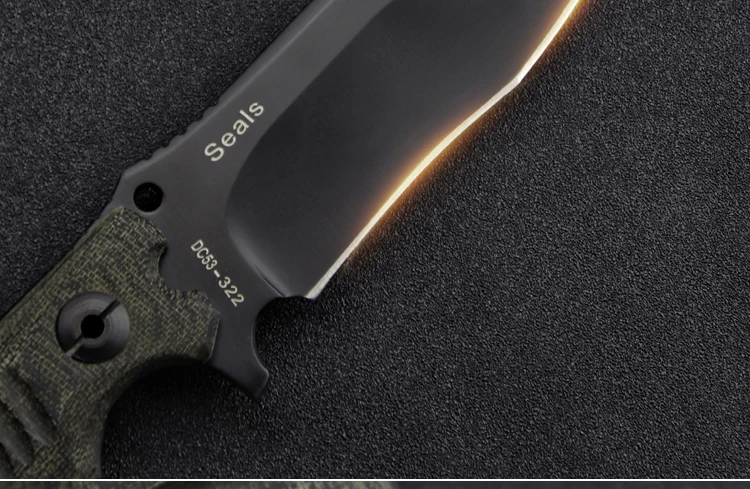 LENGREN карманный нож с льняной ручкой DC53 стальной североамериканский охотничий нож для улицы тактика военный прямой нож Походный нож