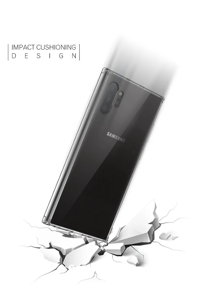 Прозрачный креативный противоударный чехол для телефона samsung Galaxy Note10 Note10+ ударопрочный защитный чехол-бампер