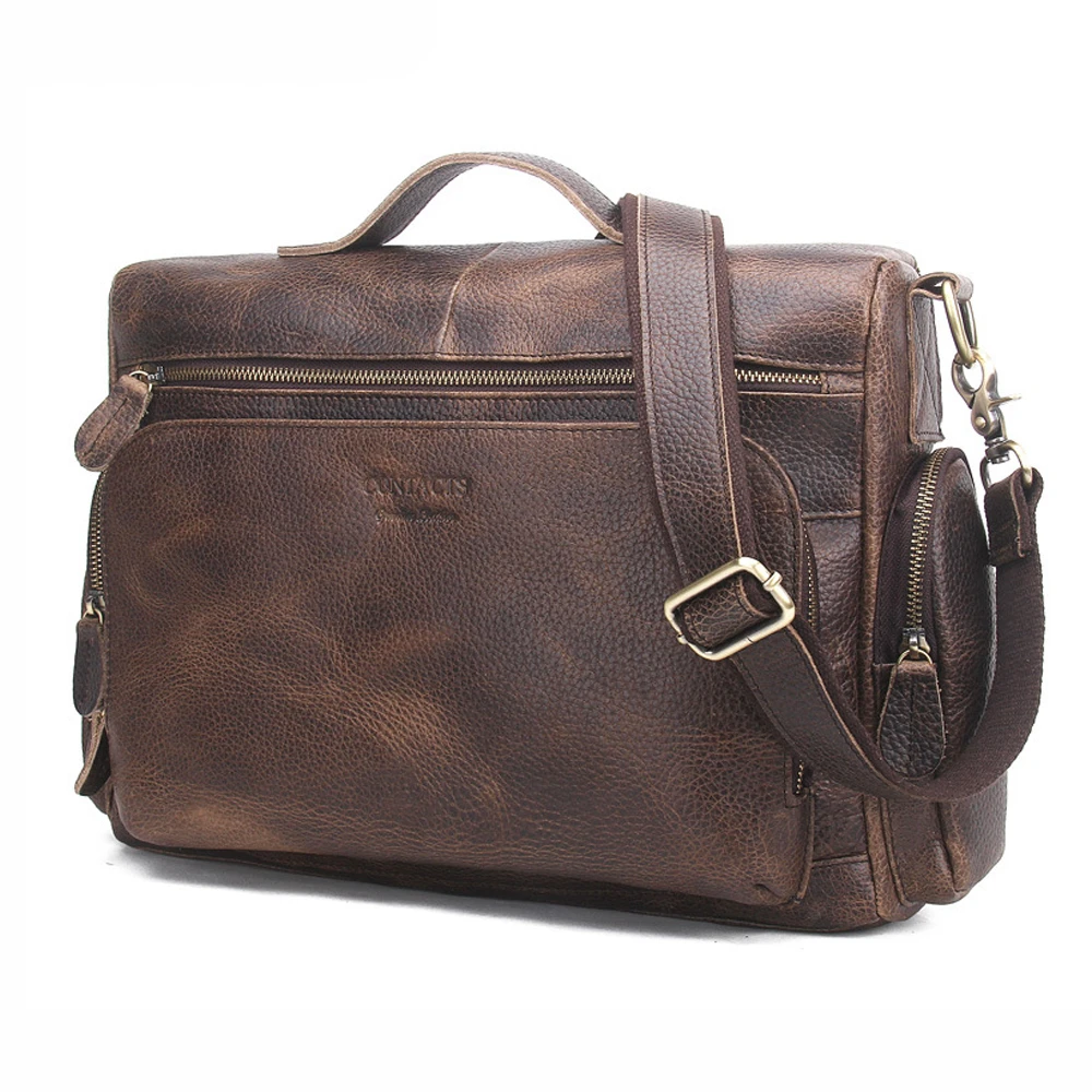 

Quality Original Leather Male Casual Shoulder Messenger bag Cowhide Fashion Cross-body Bag 8" Pad Tote Mochila Satchel bag