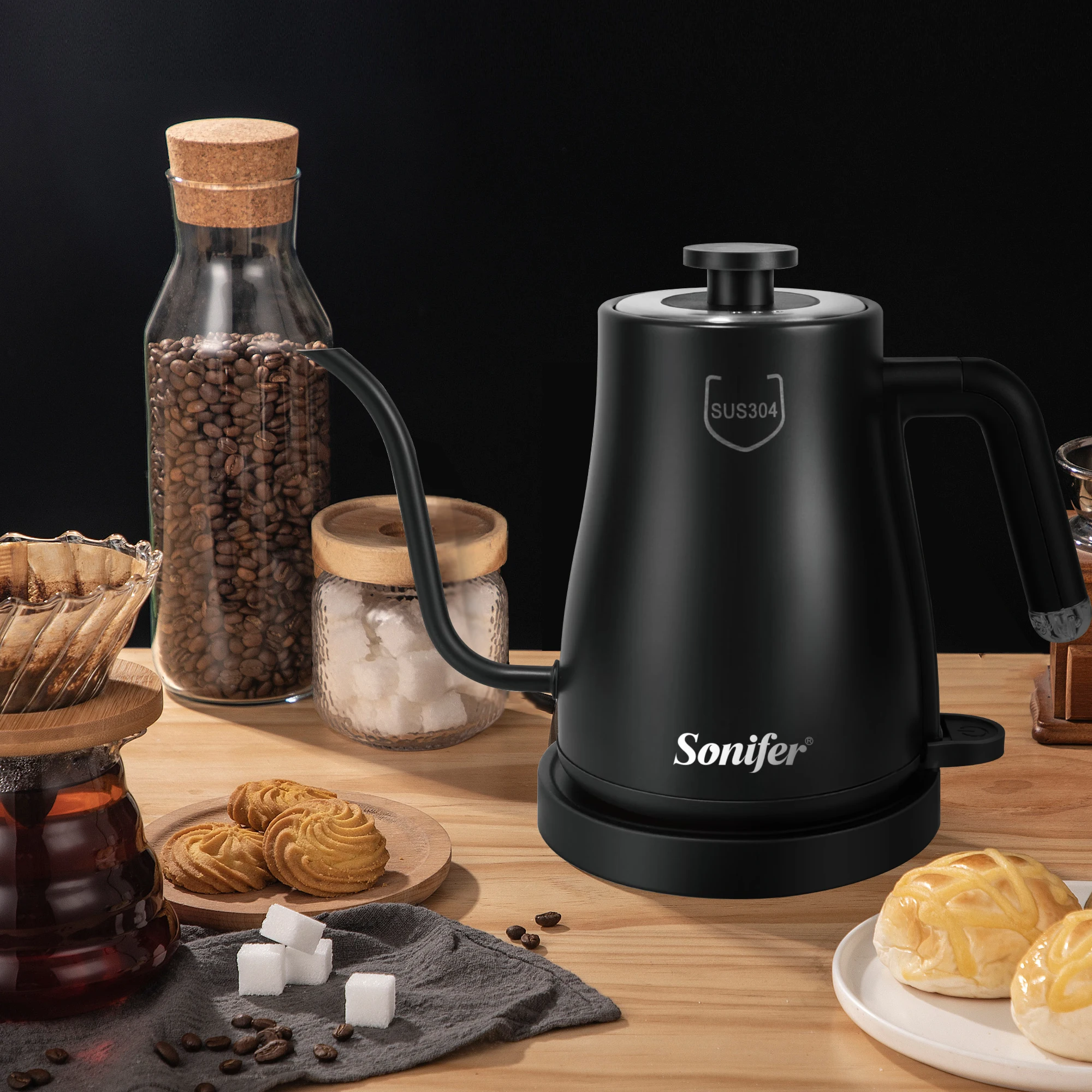 Gooseneck Coffee Pot Electric Kettle Tea Thermo Pot Appliances Kitchen 1.0L Smart Kettle Quick