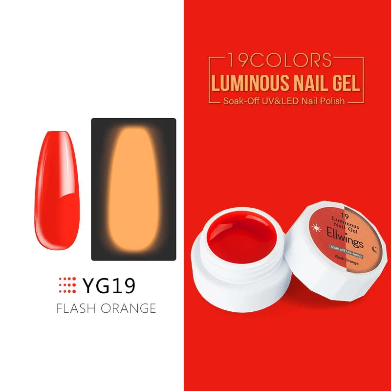 Ellwings, меняющий цвет, Гель-лак для ногтей, 6 мл, замачиваемый, УФ, Термальный лак для ногтей, лак для ногтей, Полупостоянный дизайн - Цвет: YG19