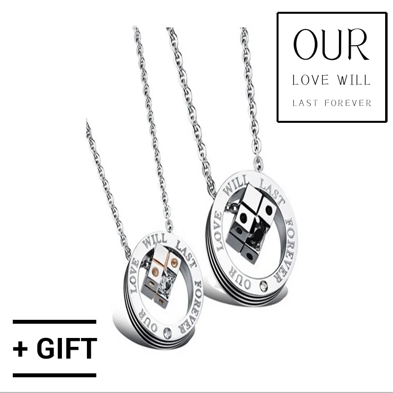

Простое Ожерелье Fate Love для пары, ожерелье с кулоном для свадьбы, уличная съемка, модное ожерелье из титановой стали для влюбленных, ювелирные изделия