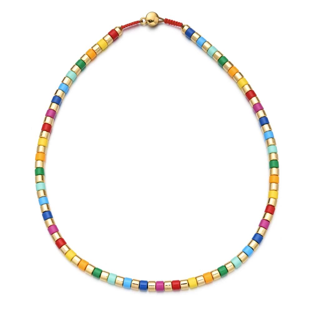 ZMZY New Fashion Boho Tila Beads Spring Choker Necklace Women Wedding Accessories Rope Chain Chokers Jewelry Collier Femme