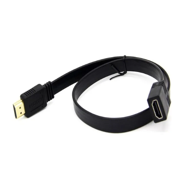

ultra high speed hdmi to tv cable Flat 1.4 Extension HDMI Lead High Speed With Ethernet 1080p Goldplated Contacts HDTV 0.5m