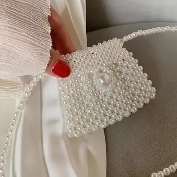 

Sweet Lady Mini Crossbody bag 2020 Fashion New High quality Women's Designer Handbag Pearl Weave Shoulder Messenger Bag