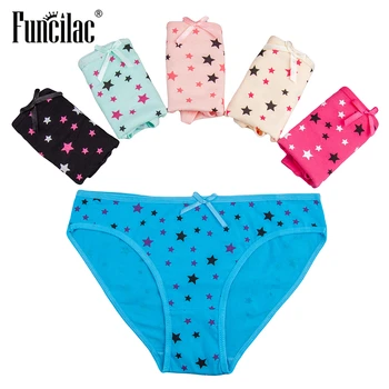 

Cotton Women's Panties Sexy Briefs for Women Stars Print Underwear Female Underpants Girls Shorts Lingerie 5 Pcs/Lot