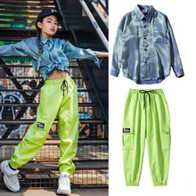 Новая одежда для детей в стиле хип-хоп; рубашка с надписью «Flash»; флуоресцентные брюки; костюмы для джазовых танцев; традиционные китайские танцевальные костюмы; одежда для рейва