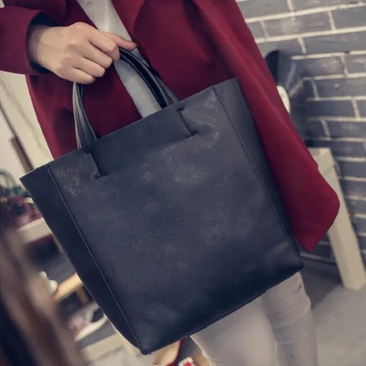 

2017 New Style WOMEN'S Leather Bags Simple-Style Cross Pattern Bucket Bag Set WOMEN'S Bag