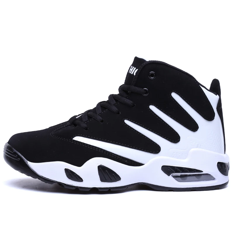 Ретро Bakset Homme размера плюс 45, новинка, Брендовые женские баскетбольные кроссовки, мужские кроссовки для фитнеса, спортзала, спортивная обувь, мужская обувь Jordan - Цвет: black white