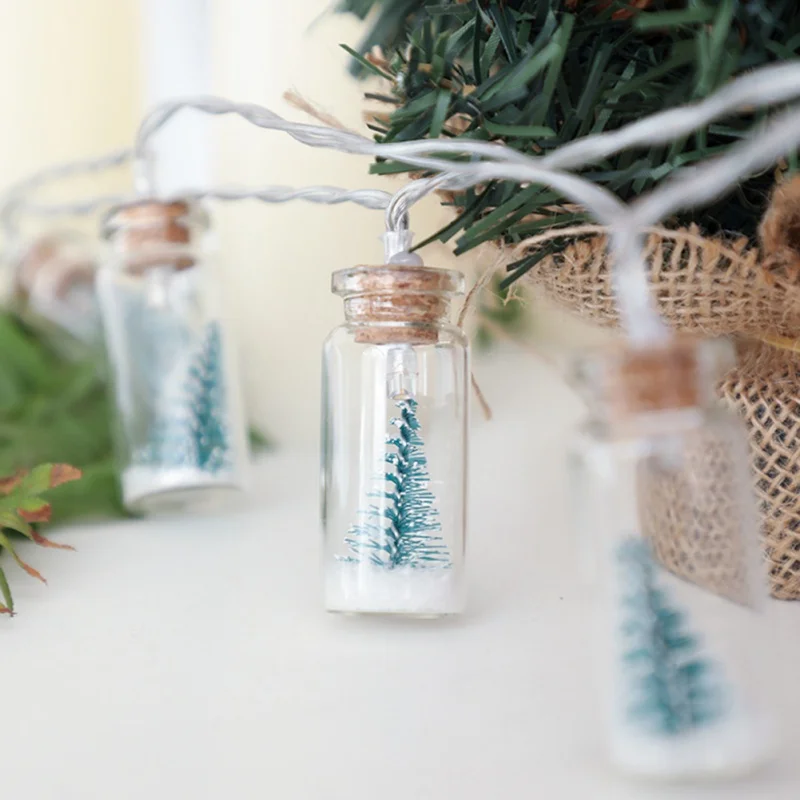 Форма светящаяся гирлянда Рождественская елка украшения Рождественские принадлежности для вечеринки светодиодный свет струны Дрифт бутылка