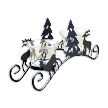 

Retro Iron Candle Holders Christmas Tree Deer Carriage Candlestick Bar Home Decor Candelabra