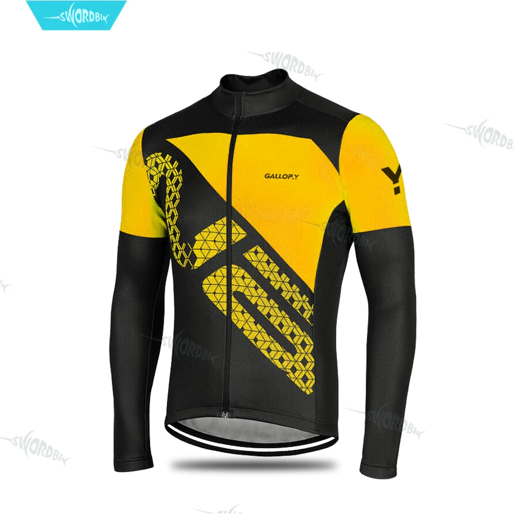 Pro Team длинный рукав Велоспорт Джерси Набор одежда для верховой езды Мужская MTB Одежда дышащая велосипедная одежда комбинезон комплект Ropa Ciclismo - Цвет: Cycling Jersey