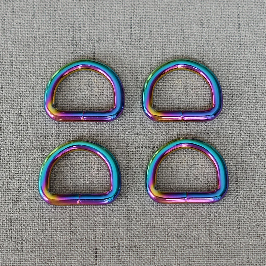 

10 Pcs/Lot 20mm Colourful High Quality Metal D Ring Buckle for Webbing Backpack Bag Parts Leather Craft Strap Belt Purse