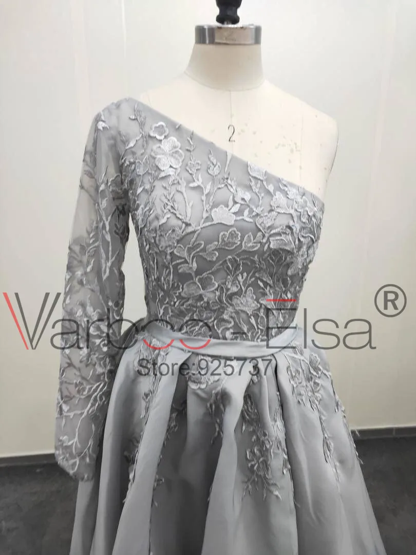 Длинное выпускное платье, сексуальное, с открытой спиной, с разрезом, Robe De Soiree, кружевные вечерние платья, платья для торжества, на заказ, vestido de festa, одно плечо Аппликация