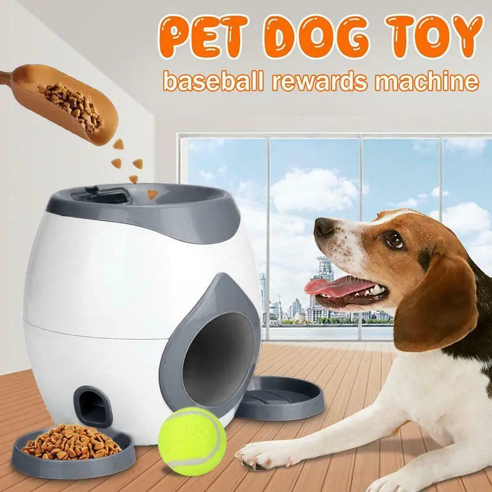 

Dog Slow Feeder Toy Ball Thrower Food Reward Machine Fetch Training Toys Hogard