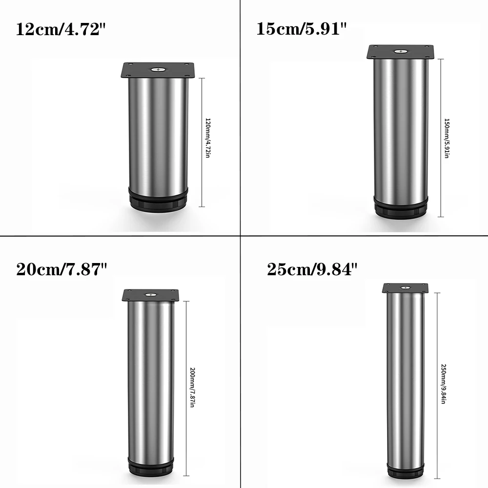 1pcs 5-30CM Furniture Adjustable Cabinet Legs Stainless Steel Table Sofa Metal Foot With Screws Home Improvement Hardware