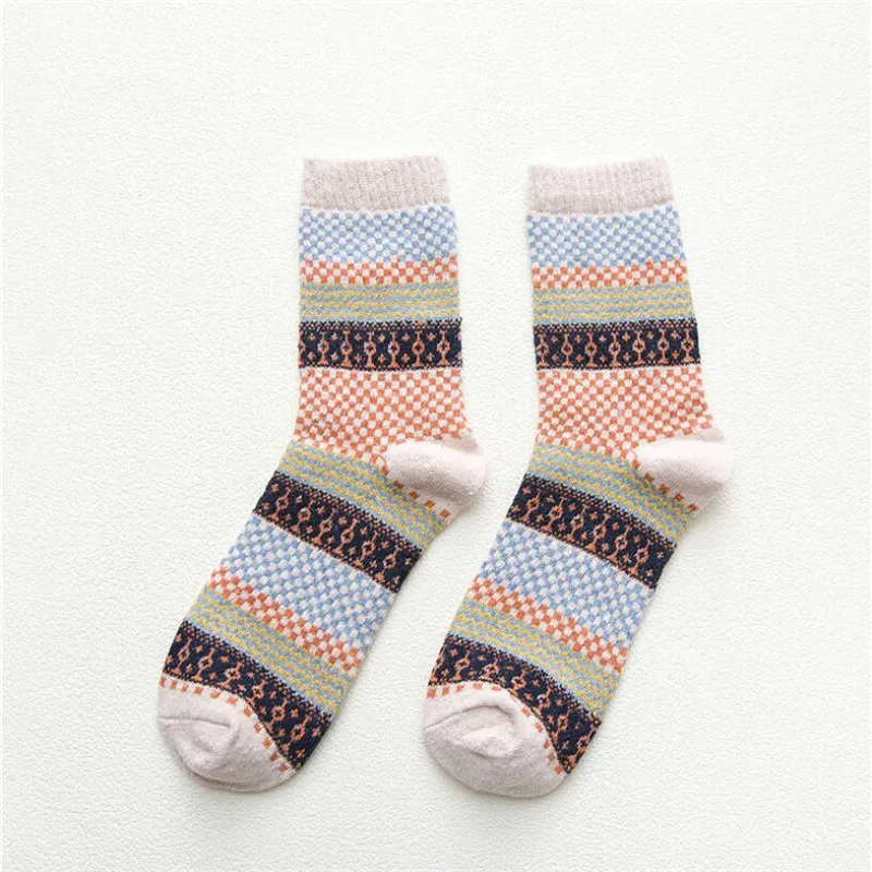 2 пар/лот мужские мягкие толстые теплые носки мужские и мужские удобные дышащие зимние теплые шерстяные носки - Color: Beige