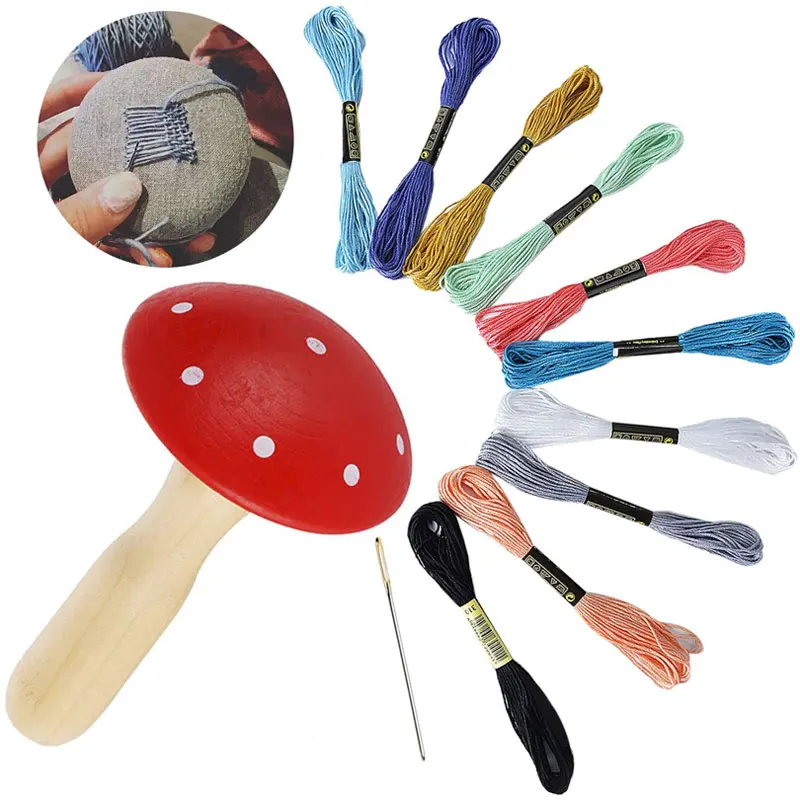 Wooden DIY Darning Mushroom Darner Patch Tool Trousers Clothes Socks Sewing  Mending Repair Device - AliExpress