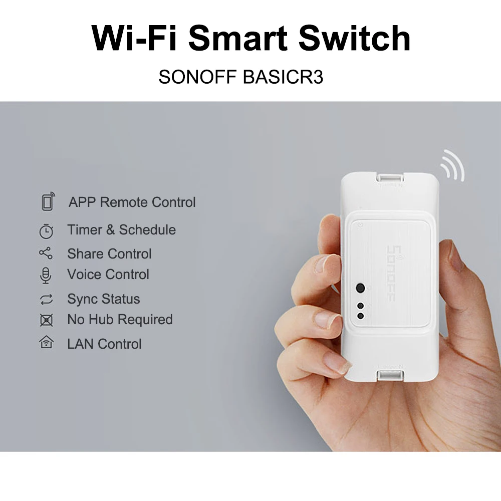 SONOFF BASICR3 wifi DIY умный переключатель для Alexa приложение Google Home Голосовое управление таймер расписание 10A/2200 Вт беспроводной пульт дистанционного управления