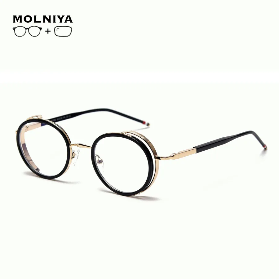 

Retro Prescription Glasses Round Metal Frame Progressive Optical Clear Mutifocal Myopia Progressive Asphericl Lens Eyeglasses
