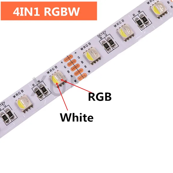 5050 RGB Светодиодная лента 60 Светодиодный s/m RGBW RGBWW RGB CCT белый теплый белый светодиодный свет водонепроницаемый 12 В светодиодный свет для дома - Испускаемый цвет: 4IN1 RGBW