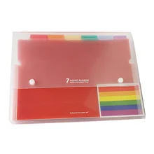 

7 Pockets File Folder with 2 Buttons Rainbow Document Folders Expandable Folder Bag Portable File Organizer