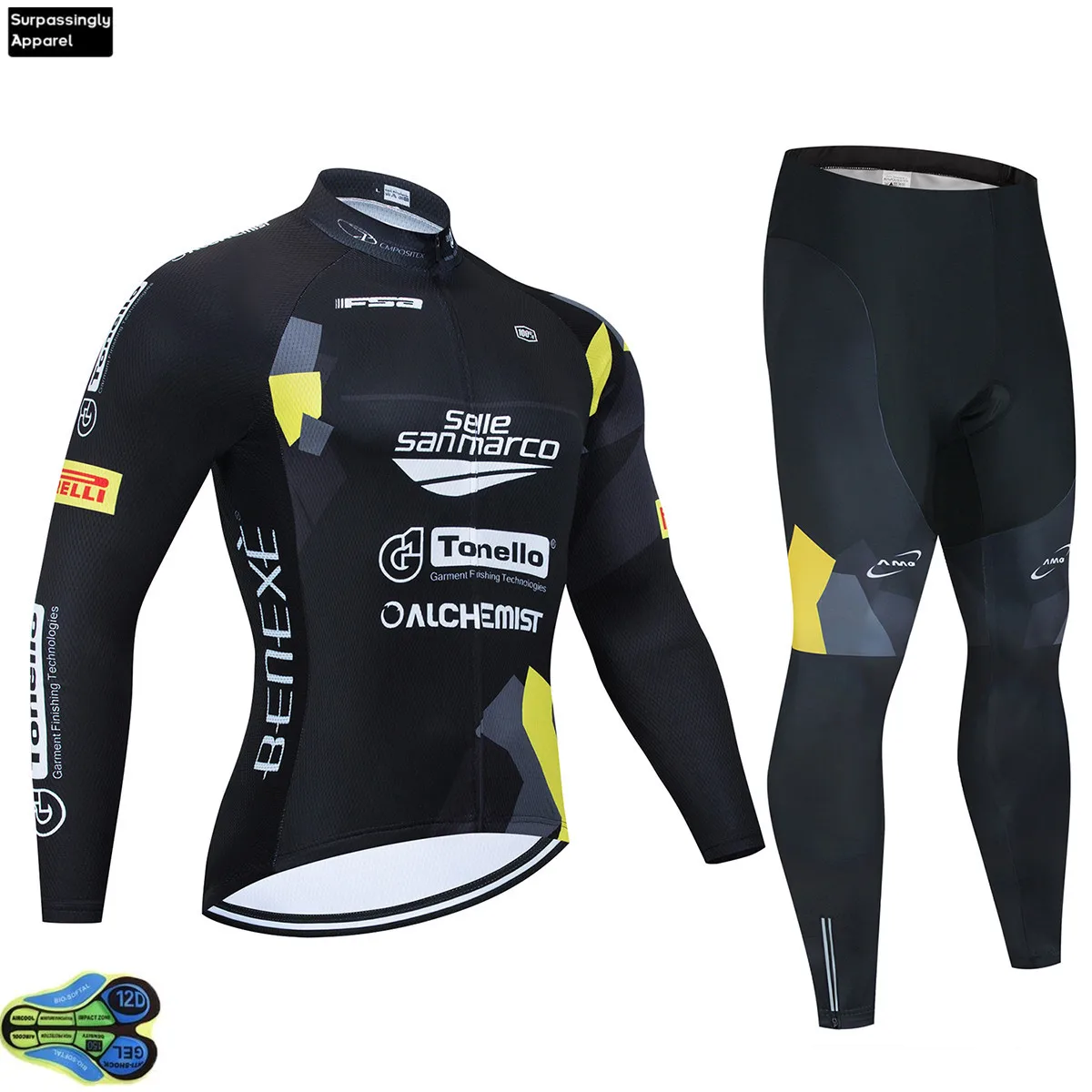 2019 Pro мужские Сан Марк Велоспорт Джерси с длинным рукавом для езды на велосипеде