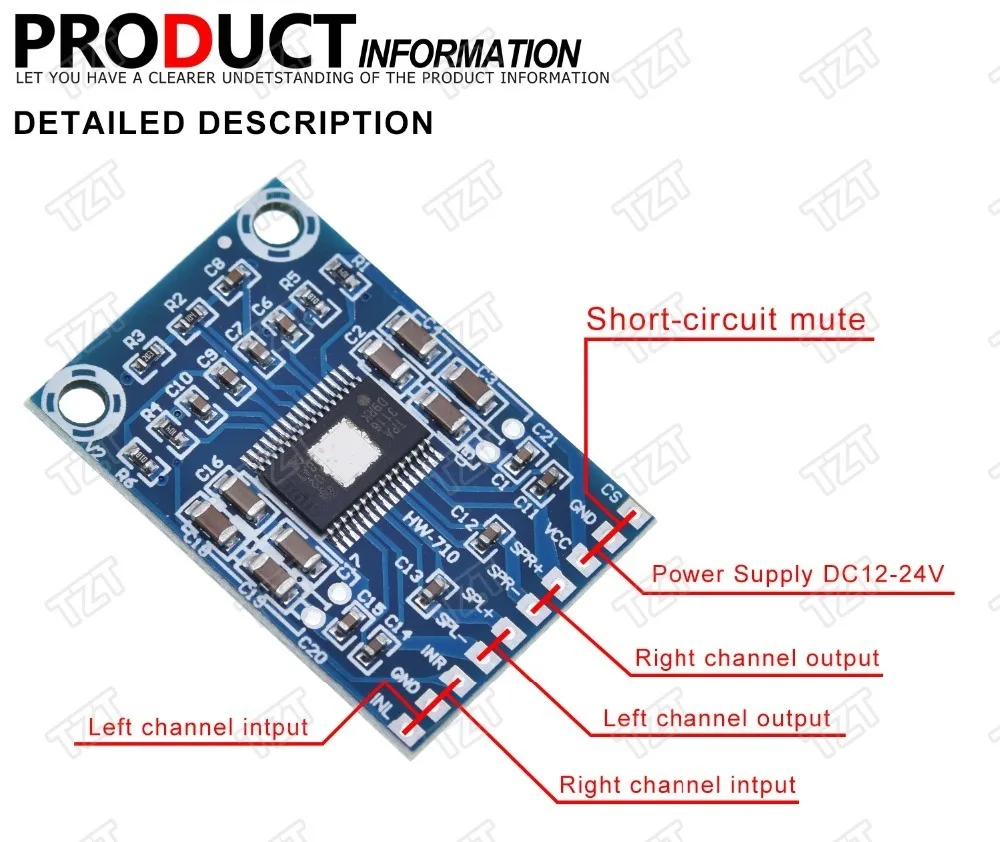 DC 12 V-24 V 2x50 Вт двухканальный Мини цифровой усилитель класса D 50 Вт+ 50 Вт TPA3116D2 XH-M562 усилитель 50 Вт Мощность Плата усилителя