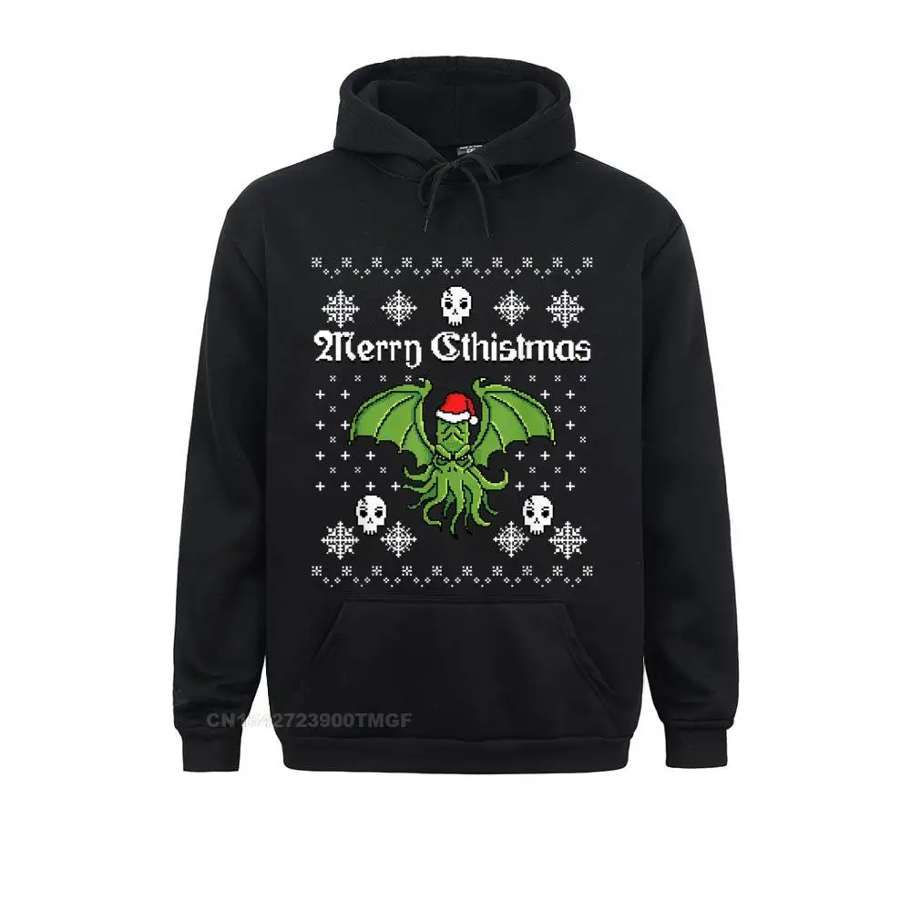 Merry Cthistmas Cthulhu Ugly Christmas Sweater Shirt__20392 Mens Prevalent Hoodies Mother Day Sweatshirts Custom Long Sleeve Hoods Merry Cthistmas Cthulhu Ugly Christmas Sweater Shirt__20392black