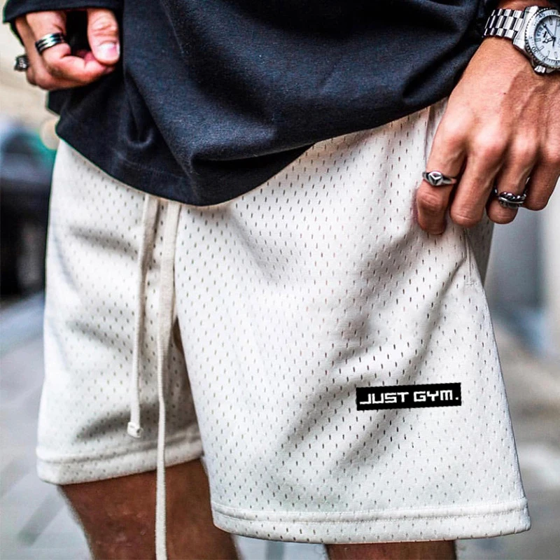 Pantalones cortos de gimnasio para hombre, para culturismo, correr, verano, malla de moda, secado rápido, Sexy, para Fitness, informal, de marca, para playa